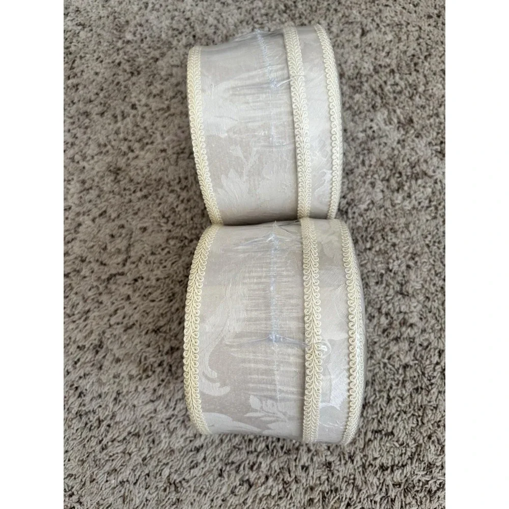 Waterford Linens Essex Court WC Designs Large‎ Round Linen Keepsake Box Lot Of 2